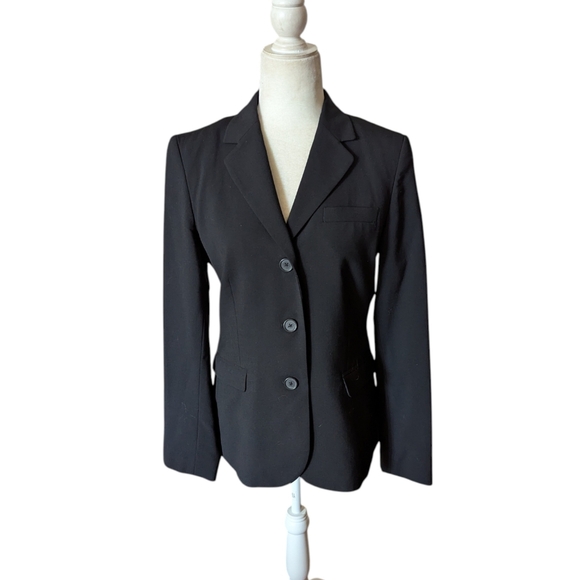 Banana Republic Wool Black Career Office Siren Classic Blazer Sz 8 - Picture 7 of 11